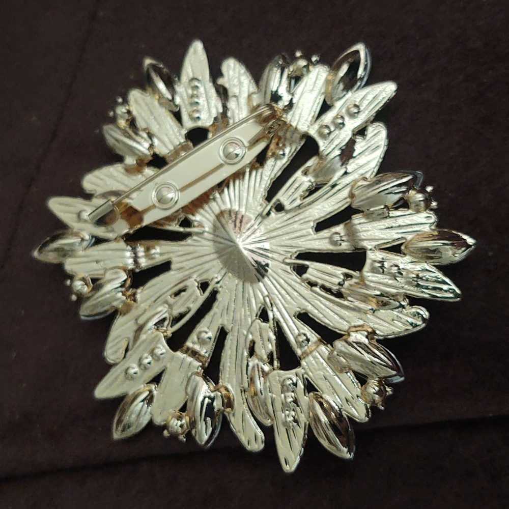 Pink Rhinestone Statement Brooch - image 2